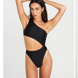 Nyud Swim Bermuda One Piece | Nero/Black in Size Small
